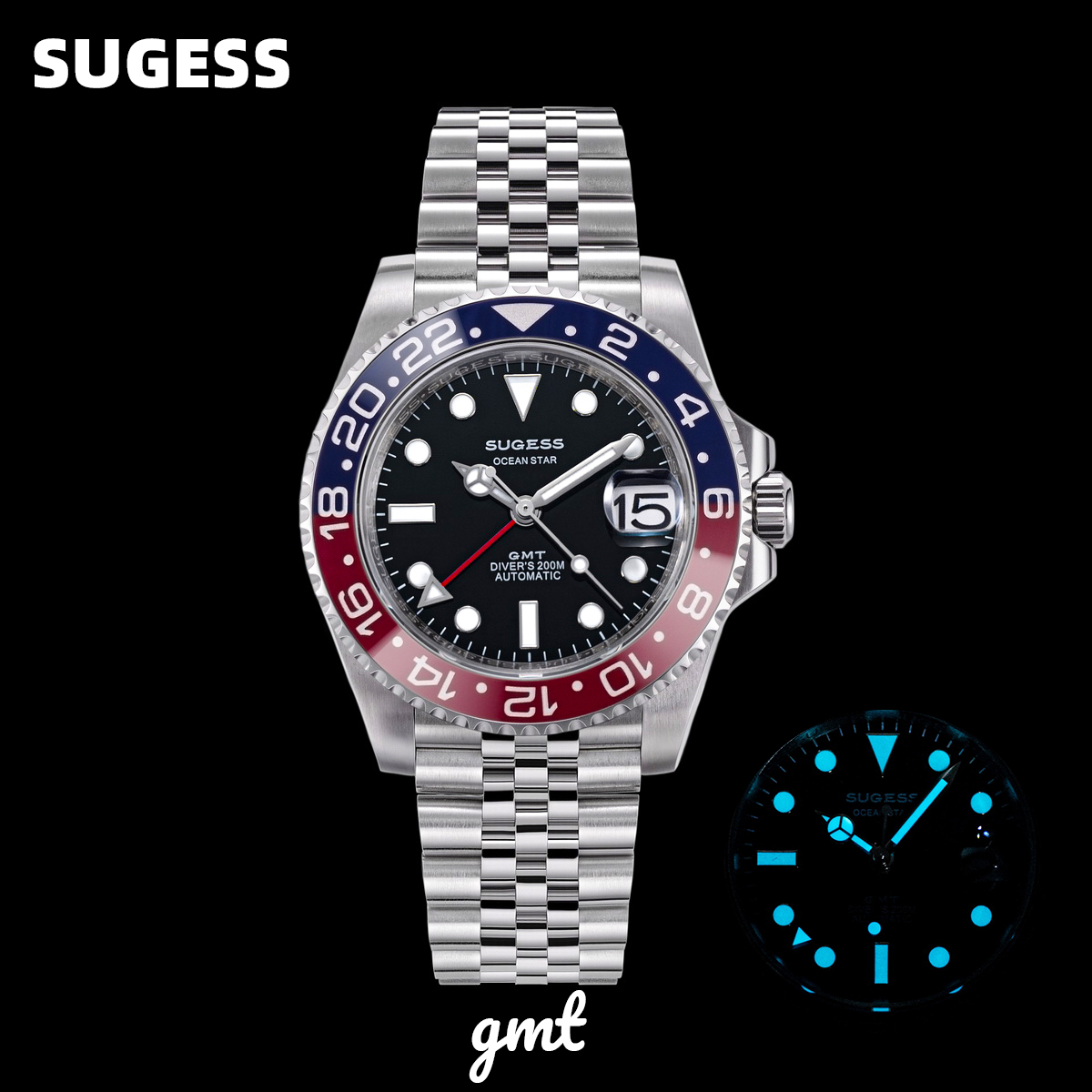 Sugess GMT Diving Watch of Men - Rolex Watch Submariner recension och pris